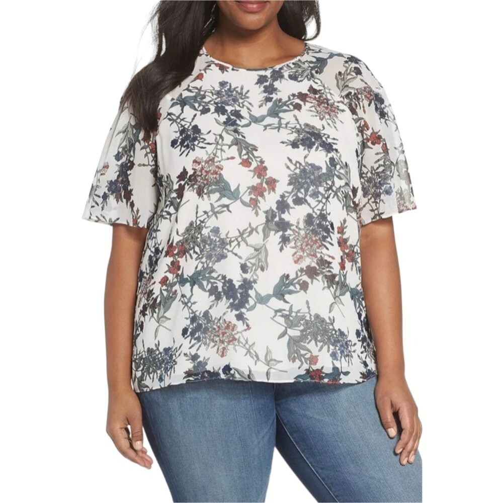 Vince Camuto Womens Heirloom Garden Pullover Blouse Size 3x